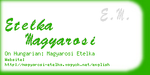 etelka magyarosi business card